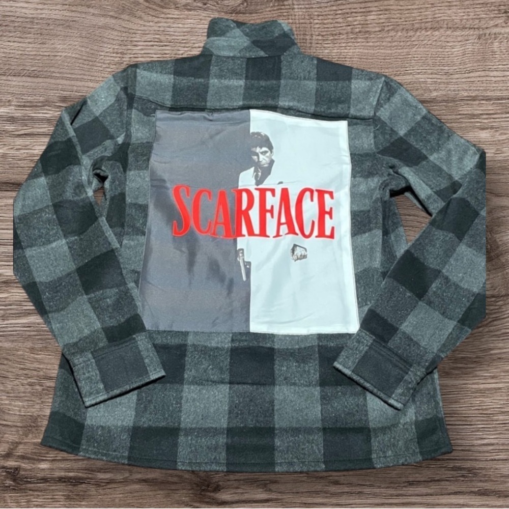 Scarface Plaid flannel button-down shirt